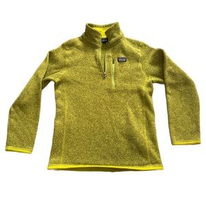 Patagonia Yellow-Green Half-Zip Fleece Pullover Quarter Zip Large